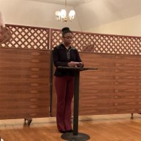 1/15/20 - Student Speaker Contest at the I.A.S.C - Topic: Homelessness in California: What is the Solution? - Student Xiomara Larkin delivering her speach during the contest.