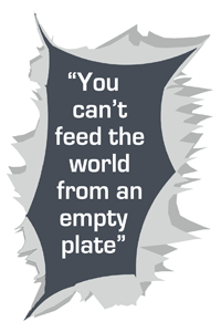 You can't feed the world from an empty plate