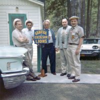 May 1961 - District 4C-4 Convention, Hoberg’s Resort, Lake County - L to R: Pete Bello, Charlie Bottarini, member, member, and Frank Ferrera.