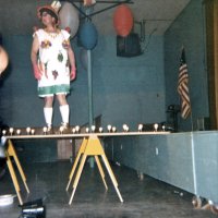 May 1968 - District 4C-4 Convention, Hoberg’s Resort, Lake County - Tail Twister Contest - Ron Faina strutting it.