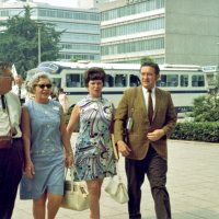 July 1969 - Lions Clubs International Convention, Tokyo, Japan - L to R: Joe & Emma Giuffre, with Pat & Frank Ferrera arriving at the convention.