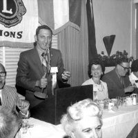 July 1970 to June 71 - Charlie Bottarini’s year as Deputy District Governor - DG Bill Kehe (?), Charlie, speaking, and Estelle Bottarini, on his left, at the District convention.