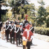 7/20/75 - Italian Festival, Children’s Fairyland, Oakland -  L to R carabinieri only: Ray Squeri, Elena & Ervin Smith, Kay Coletti, and Bill Tonelli.