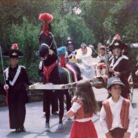 7/20/75 - Italian Festival, Children’s Fairyland, Oakland -  L to R carabinieri only: Kay Coletti, Ray Squeri, Marylin Squeri, and Bud Coletti.