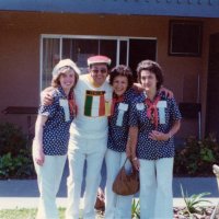 May 1976 - District 4-C4 Convention, El Rancho Tropicana, Santa Rosa - L to R: Frances Spediacci, Ron Faina, Larraine Castagnetto, and Eva Bello.