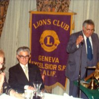6/21/75 - Installation of Officers, Presidio Golf Club, San Francisco - L to R: Elva & Ozzie Buoncristiani, and Installing Officer PDG Joe Giuffre.