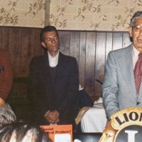 3/17/76 - Induction of New Member, Chuck Wagon, San Francisco - L to R: Ron Faina (sponsor), Mike Castagnetto (new member), and Fred Newman, PDG.