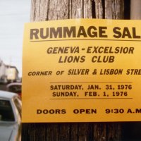 1/31 & 2/1/1976 - Rummage Sale, Pete Bello’s garage, Silver & Lisbon Streets - Signs placed around the neighborhood.