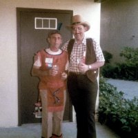 5/9/84 - District 4-C4 Convention, El Rancho Tropicana, Santa Rosa - Wednesday evening’s Western Barbecue - Charlie Bottarini and Handford Clews.