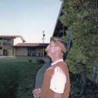 5/9/84 - District 4-C4 Convention, El Rancho Tropicana, Santa Rosa - Wednesday evening’s Western Barbecue - Charlie Bottarini in costume; the only indian at the barbecue?
