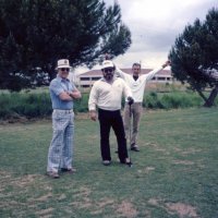 5/14/86 - District 4-C4 Convention, Santa Rosa - Golf Tournament - First event of the convention on Wednesday morning - L to R: Les Doran, Mike Speciaddi, and Mike Castagnetto.