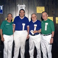 May 1987 - District 4-C4 Convention, El Rancho Tropicana, Santa Rosa - Tail Twister Contest - Charlie Bottarini, Handford Clews, Ted Zagorewicz, and Frank Ferrera.