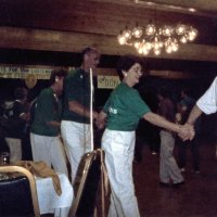 May 1987 - District 4-C4 Convention, El Rancho Tropicana, Santa Rosa - from left, near yellow balloon: Sophie Zagorewicz, Diane & Dick Johnson, and Estelle Bottarini.