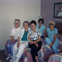 May 1987 - District 4-C4 Convention, El Rancho Tropicana, Santa Rosa - L to R: Linnie Faina, Grace San Filippo, Lorraine Castagnetto, Estelle Bottarini, and Blanche Fregosi.