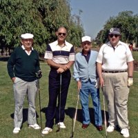 5/2/90 - District 4-C4 Convention, El Rancho Tropicana, Santa Rosa - Golf Tournament - L to R: Al Fregosi, Dick Johnson, Charlie Bottarini, and Handford Clews.