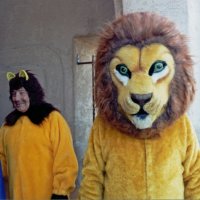 5/30/92 - Radisson Hotel, Sacramento - Costume Parade - Joe Farrah (left) and Charlie Bottarini in complete Lion costume.