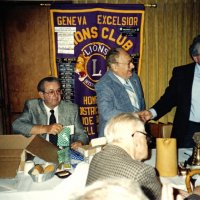 9/18/91 - Awards Night & Induction of Ben Speteri, Granada Cafe, San Francisco - L to R: Ron Faina, Bill Tonelli, and Joe Farrah; Ted Zagorewicz in foreground.