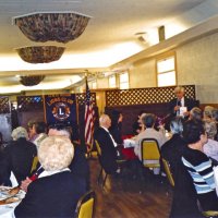 3/19/05 - Ladies Luncheon honoring our late Lions, Italian American Social Club - Members and guest listening to Galdo Pavini (standing). Ed Damonte is on the left, finger on lip.