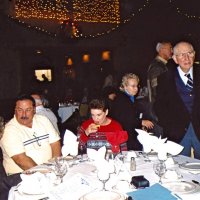 11/27/05 - 27th Annual Giulio Francesconi Charity Raffle Drawing at the Italian American Social Club - L to R: Guest, George and Kathy Salet, Vernell and Ted Wildenradt. Dick Johnson walking past in the background.