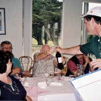 8/17/05 - Sharp Park Golf Course, Pacifica - Lion Chairman Bob Fenech handing a prize to a raffle winner.