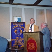 7/30/05 - United Irish Cultural Center, San Francisco - 55th Installation of Officers - Lion Aaron Straus talking before Lion Bob Lawhon presented him with his Past President's plaque.