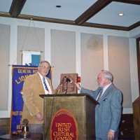7/30/05 - United Irish Cultural Center, San Francisco - 55th Installation of Officers - Lion Bob Lawhon presenting Lion Aaron Straus with his Past President's plaque.