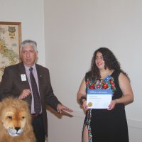 8-17-22 - 73rd Installation of Officers, Italian American Social Club - Mario Benavente and Iliana Escadero displaying her new member certificate.