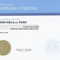 8-17-22 - 73rd Installation of Officers, Italian American Social Club - Certificate of Sponsor for Viela du Pont for her having sponsored Iliana Escadero.