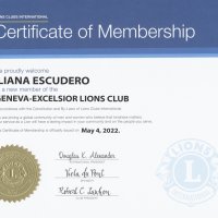 8-17-22 - 73rd Installation of Officers, Italian American Social Club - Certificate of Membership presented to Iliana Escadero as a newly installed Lion.