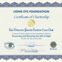 Received 2-15-23 - Certificate awarded for our being a Founding Club of the Lions Eye Foundation, and for our on going monthly support for the Foundation. We’re the only Club making monthly donations according to the Foundation.