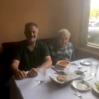 8-1-22 - La Collina Italian Restaurant, Millbrae - Nick Farrah and dad, Joe Farrah, enjoying dinner.
