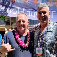 5-18-24 - District 4-C4 Convention, Red Lion Hotel, Redding - Stephen Martin, right, with incoming 2nd Vice District Governor Jimmy Ness at International Square.