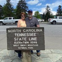 5-22-24 - Kathy & George Salet enjoying their roadtrip and taking time for a quick photo.