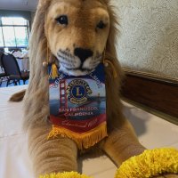 8-21-24 - 75th Installation of Officers, Basque Cultural Center, South San Francisco - Our Lion mascot attending the installation brought by Bob & Zenaida Lawhon.