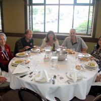 8-21-24 - 75th Installation of Officers, Basque Cultural Center, South San Francisco - L to R: Bill & Eleanor Britter, Caesar Love, May Ng, George Leeds, Meme Jung, and Mike Foti.